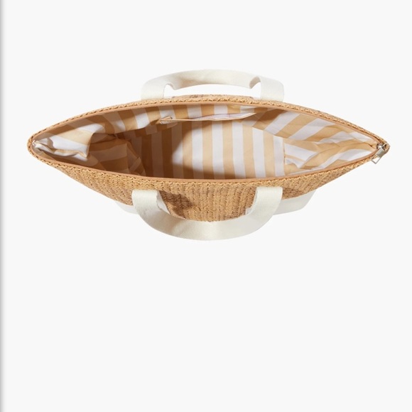 NWT Show Me Your Mumu Tan and White Straw Beach Bag - Picture 2 of 5